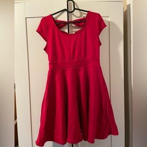 red moneteau bow dress
